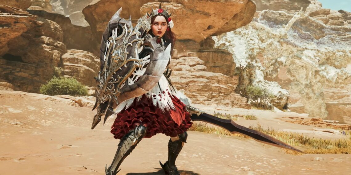 A hunter wielding a Charge Blade in Monster Hunter Wilds
