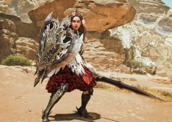 A hunter wielding a Charge Blade in Monster Hunter Wilds