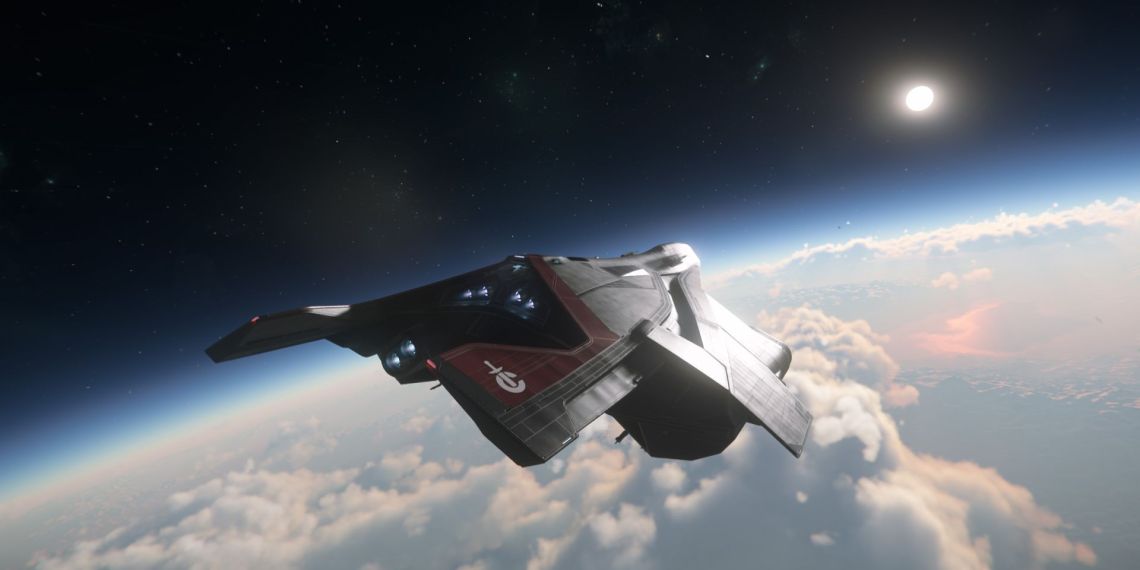 A Crusader A2 Bomber Flies toward the sun in Microtech