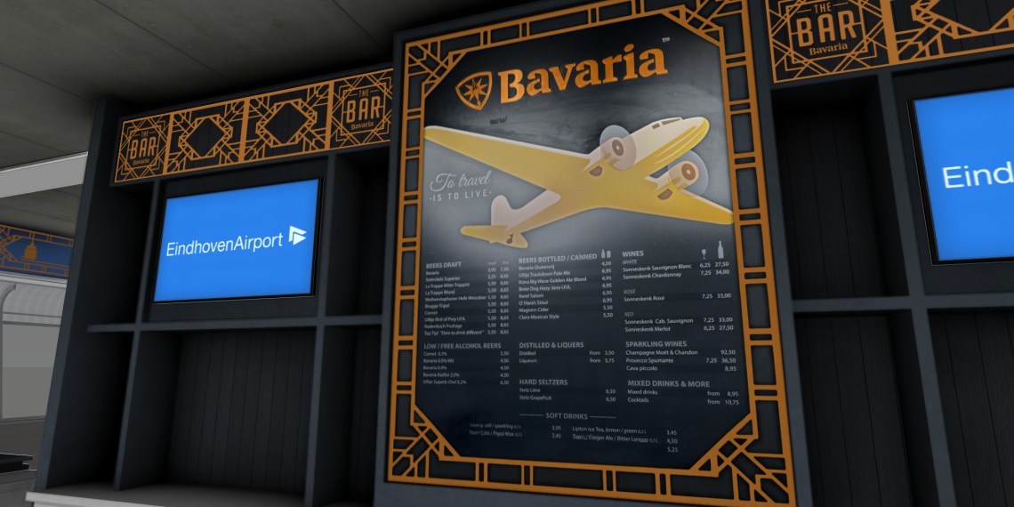 Microsoft Flight Simulator Bavaria cafe at Eindhoven Airport