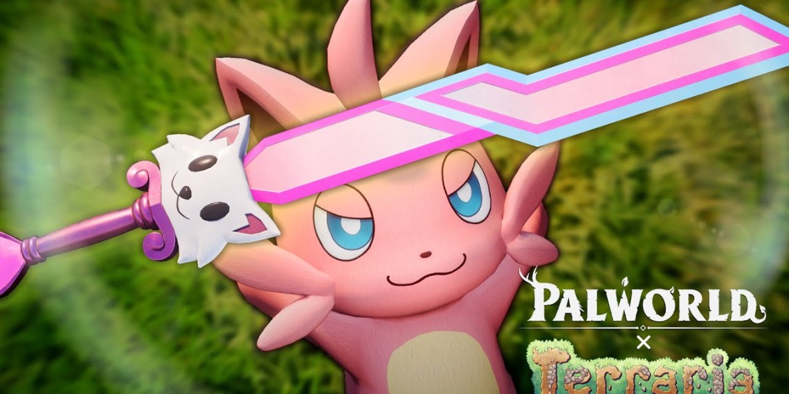 Meowmere from Terraria in Palworld