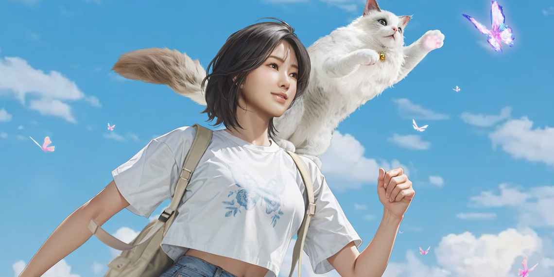 inZOI player and cat running