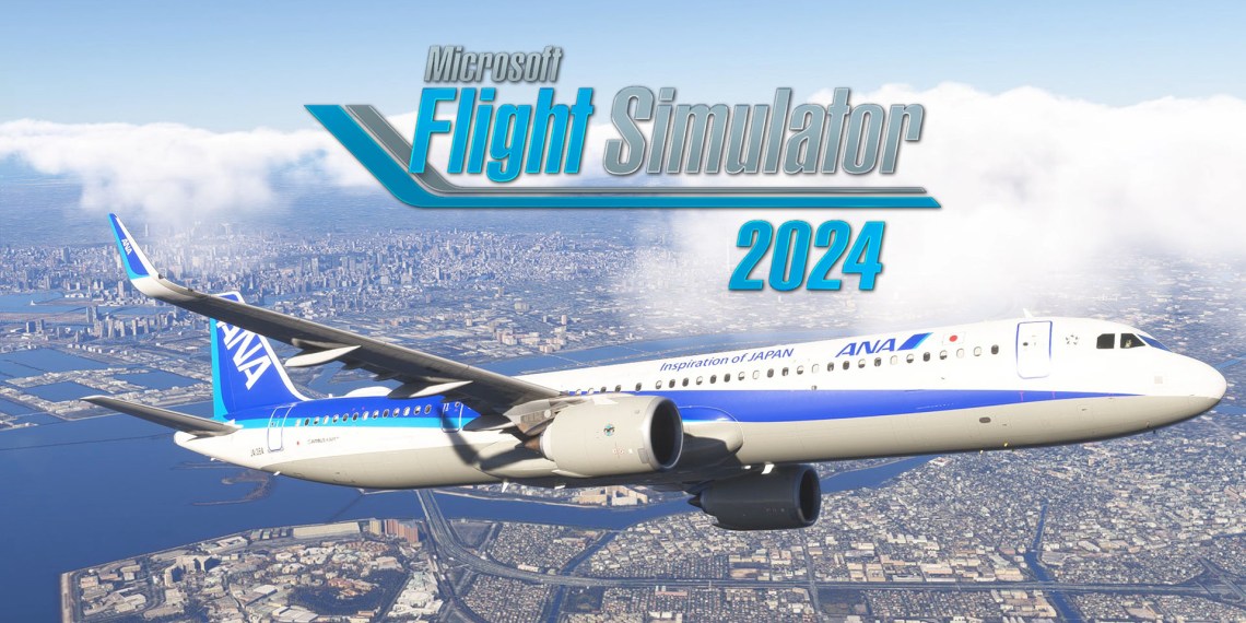 ANA A321 flying over Tokyo in Microsoft Flight Simulator 2024