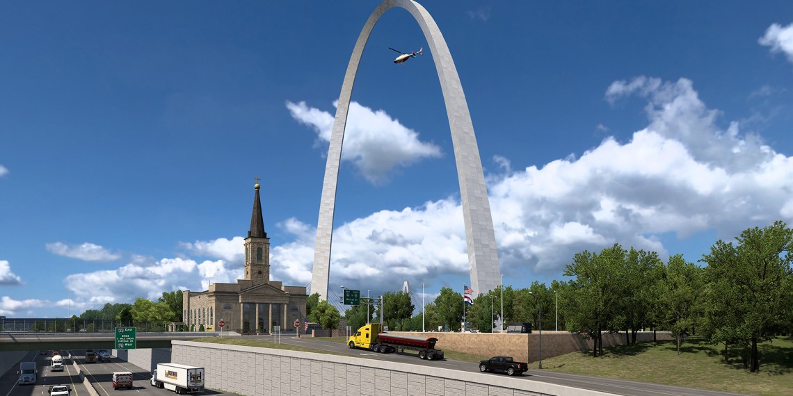 American Truck Simulator Missouri DLC St Louis - The Gateway Arch