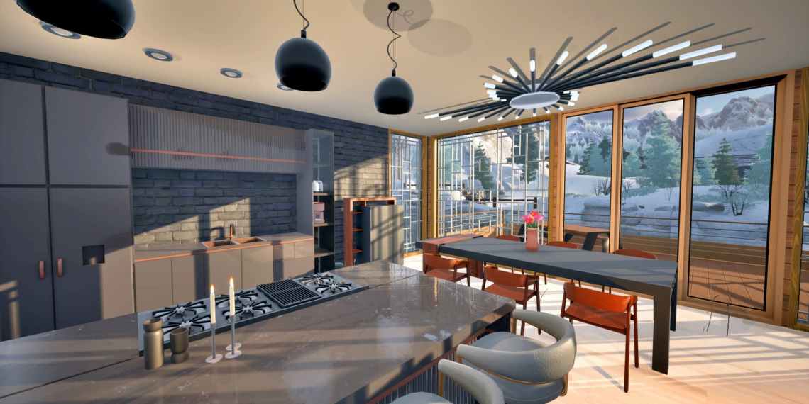 open kitchen design in Architect Life A House Designer Simulator