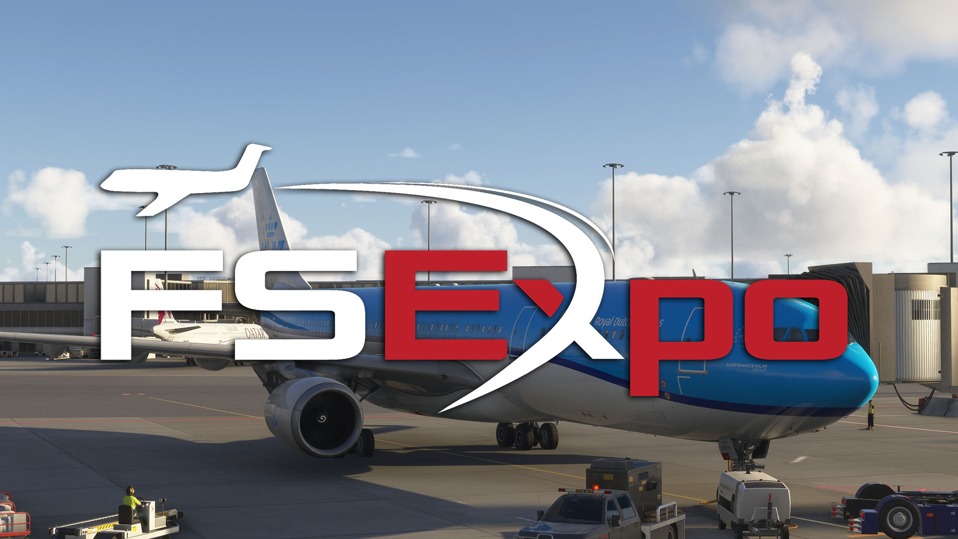 FlightSimExpo Logo on Airbus A330 with KLM Livery