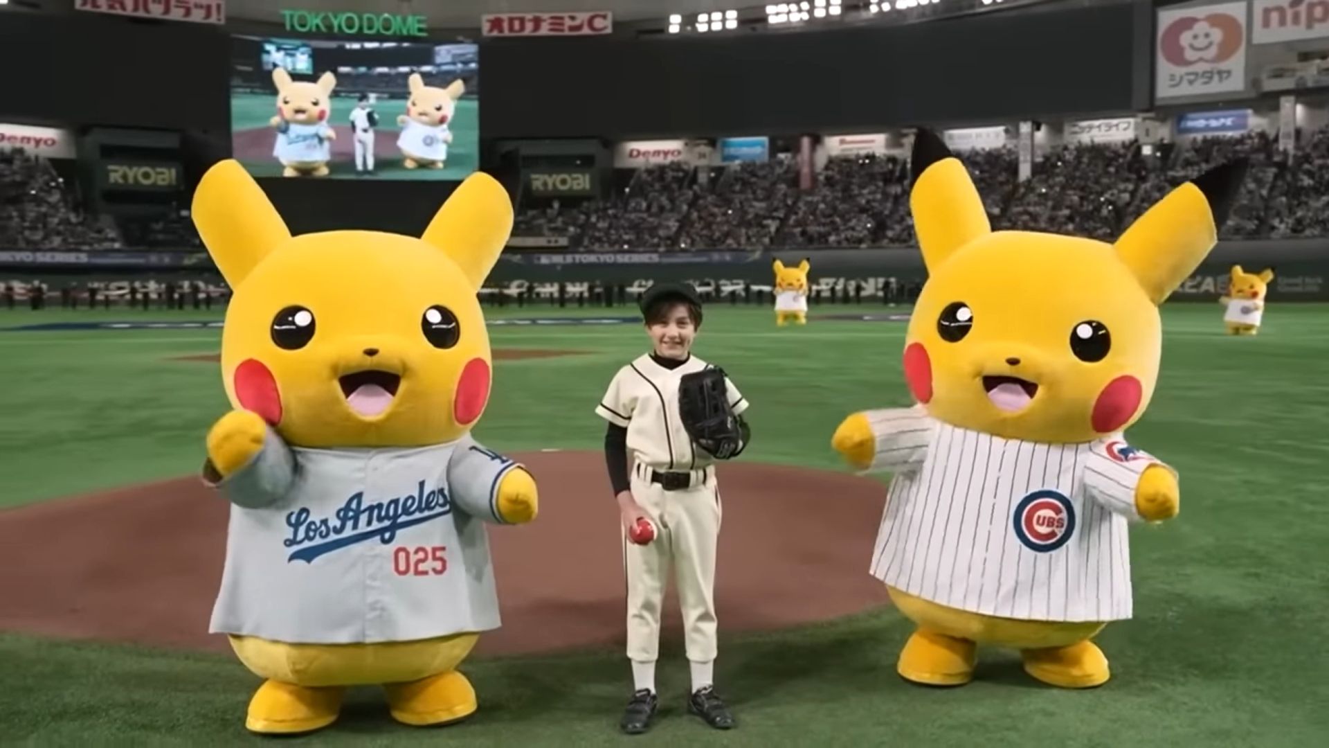 Pikachu from Pokémon at the MLB Tokyo Series 2025 Opening Ceremony