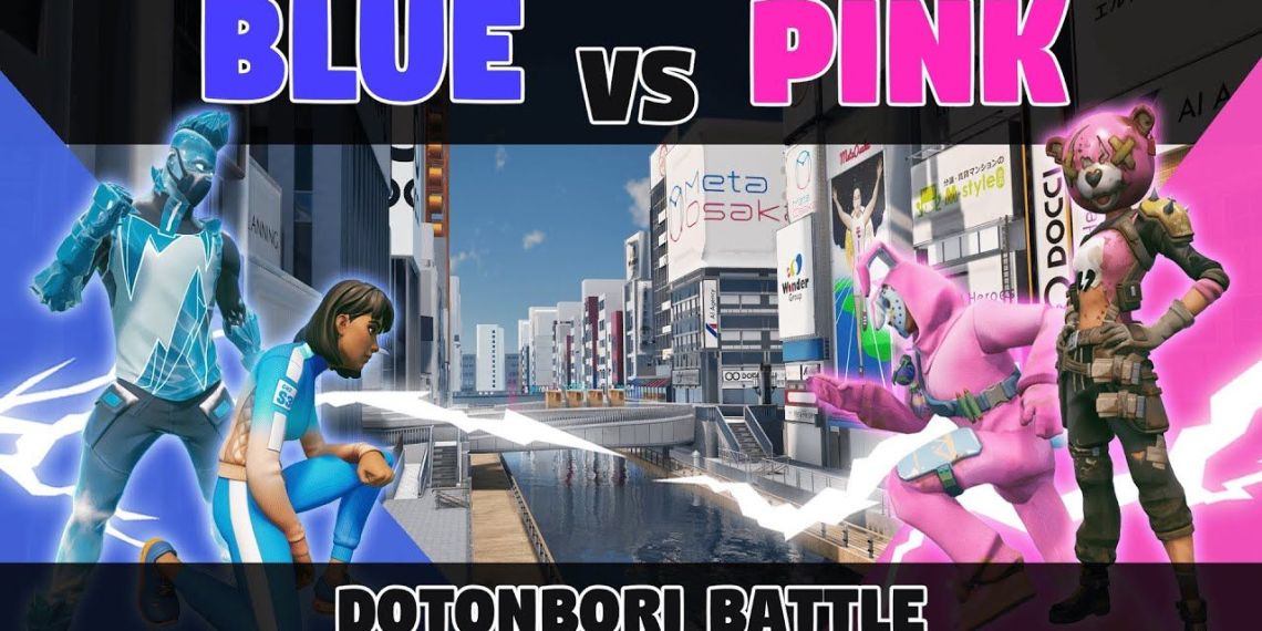 Fortnite Blue vs Pink Dotonbori Battle