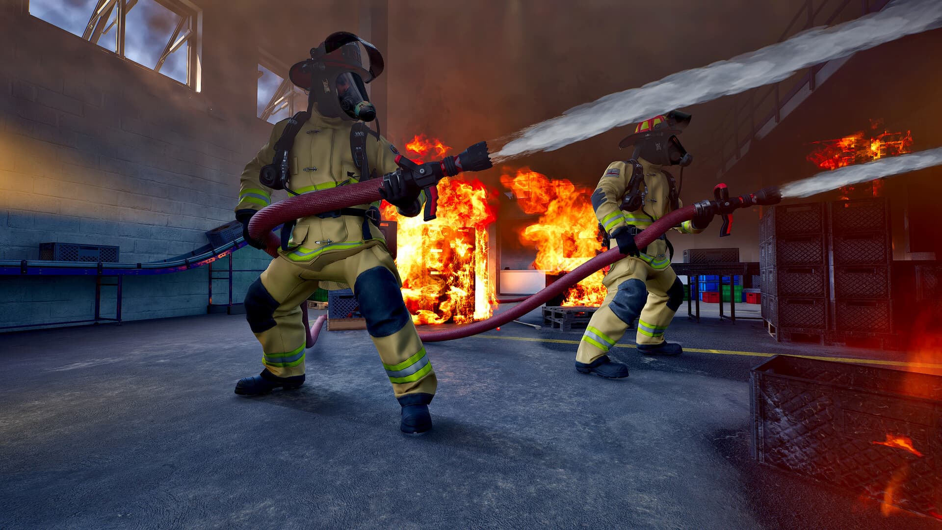 firefighters fighting fire in Firefighting Simulator Ignite
