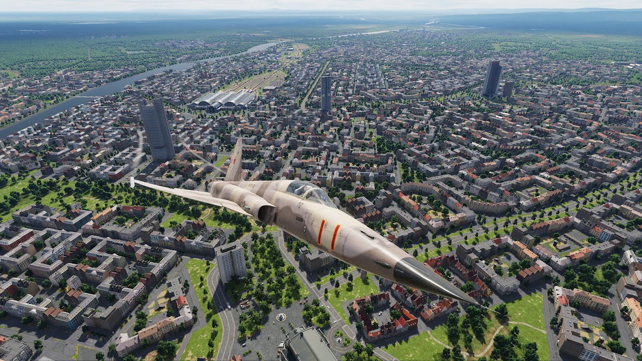 F-5 over Frankfurt in DCS World