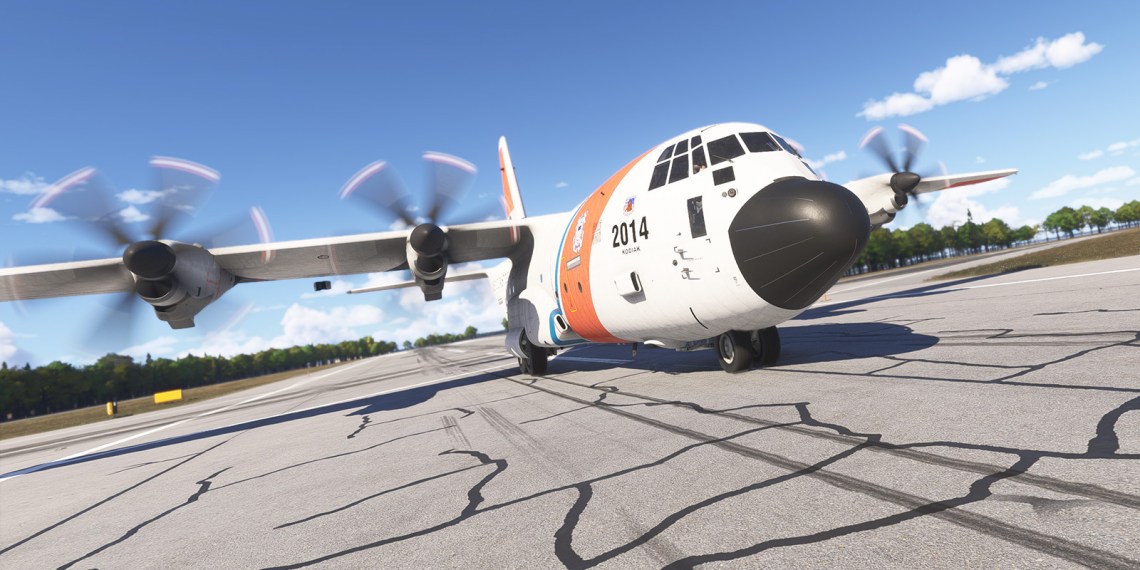 Microsoft Flight Simulator 2024 C130 Hercules in Coast Guard Livery