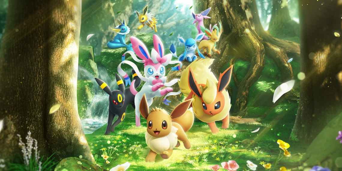 Pomemon TCG Pocket Eevee Grove key art