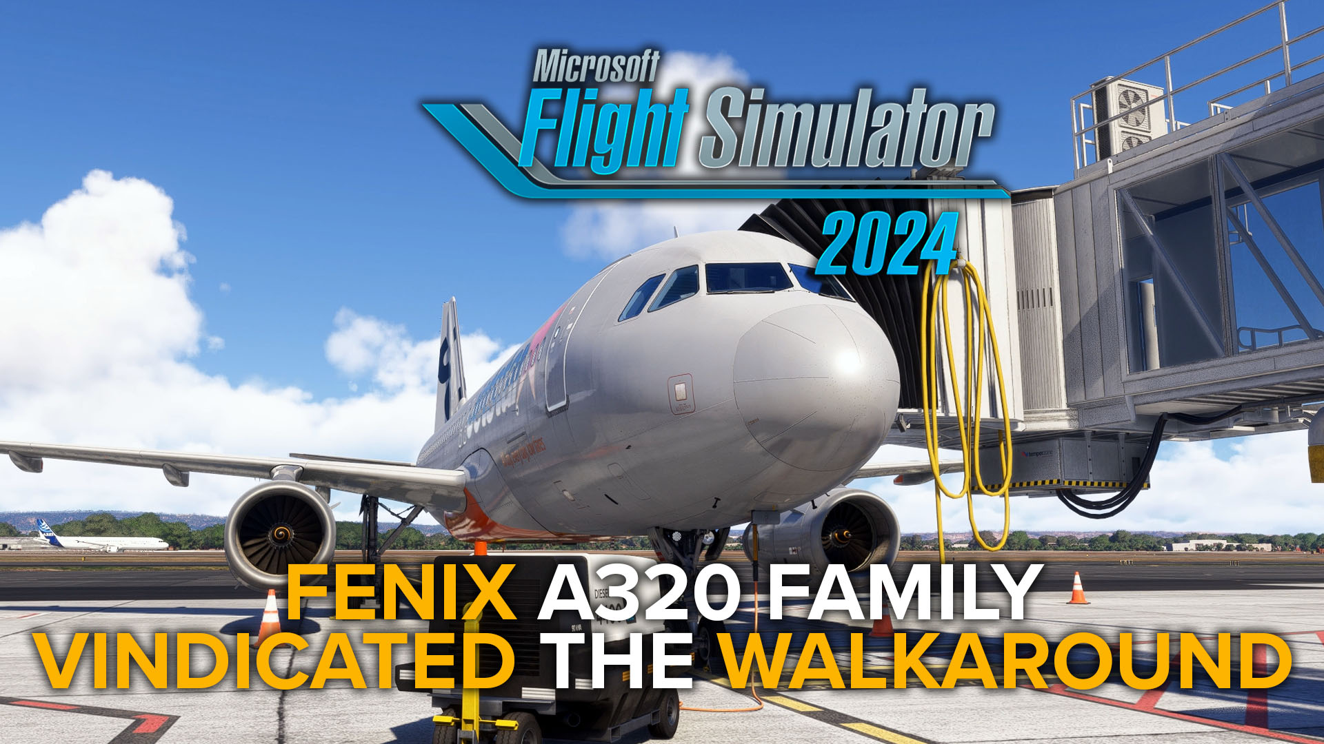 Fenix Airbus A320 in Jetstar colors attached to a jetway at Adelaide airport in Microsoft Flight Simulator 2024