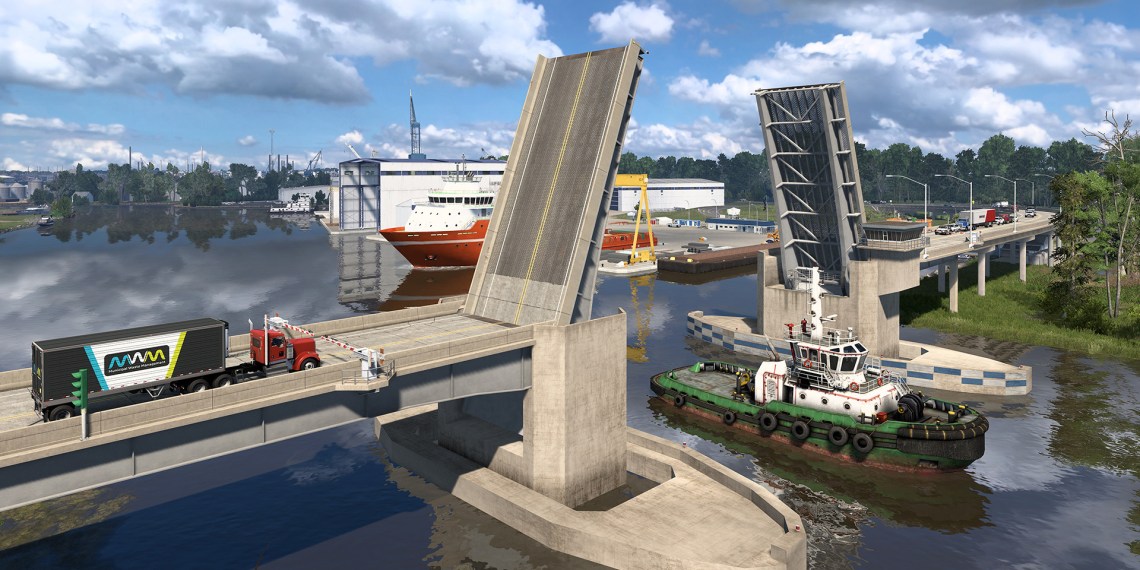 American Truck Simulator Louisiana Drawbridges Locks