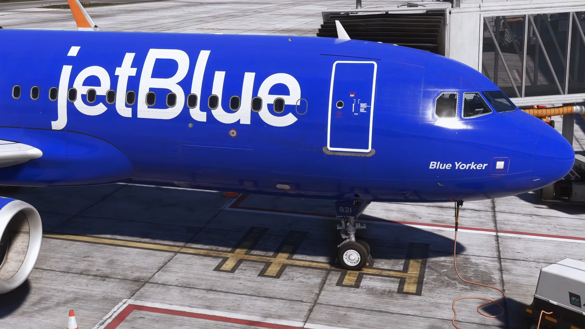 A flight simulation scene: Microsoft Flight Simulator 2024 Jetblue at Key West