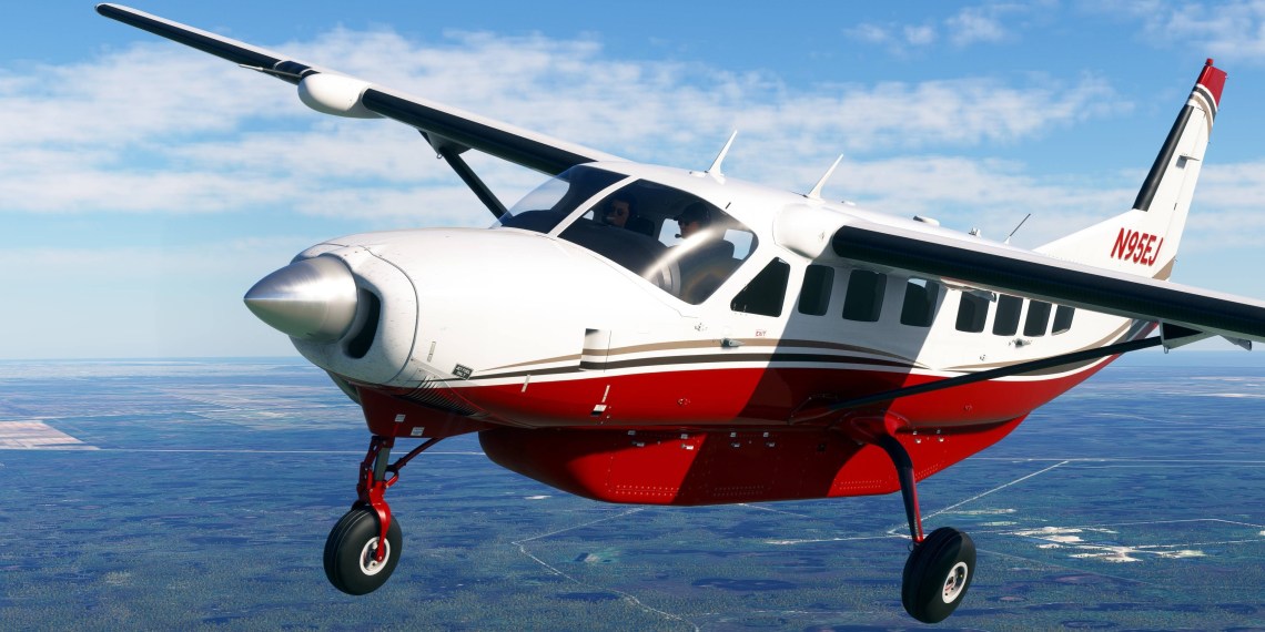 A Flight Simulation scene: Microsoft Flight Simulator Black Square Caravan Passenger