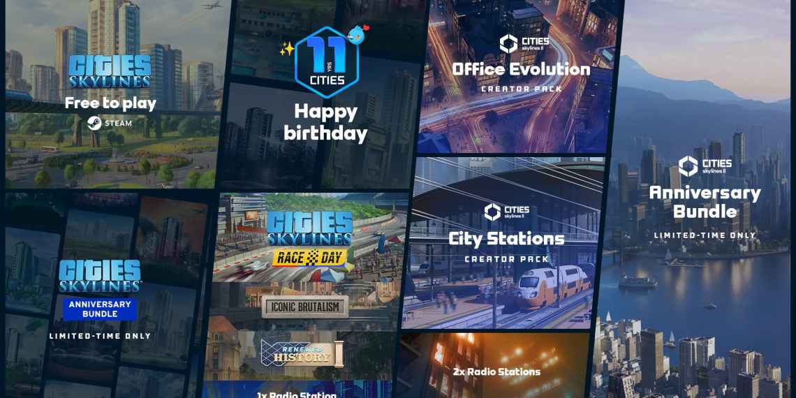 Cities Skylines and Cities Skylines 2 11 year anniversary celebration