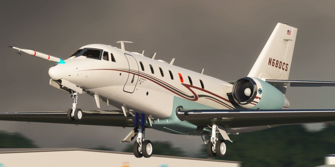 A flight simulation scene: Microsoft Flight Simulator 2024 Cessna Citation Sovereign