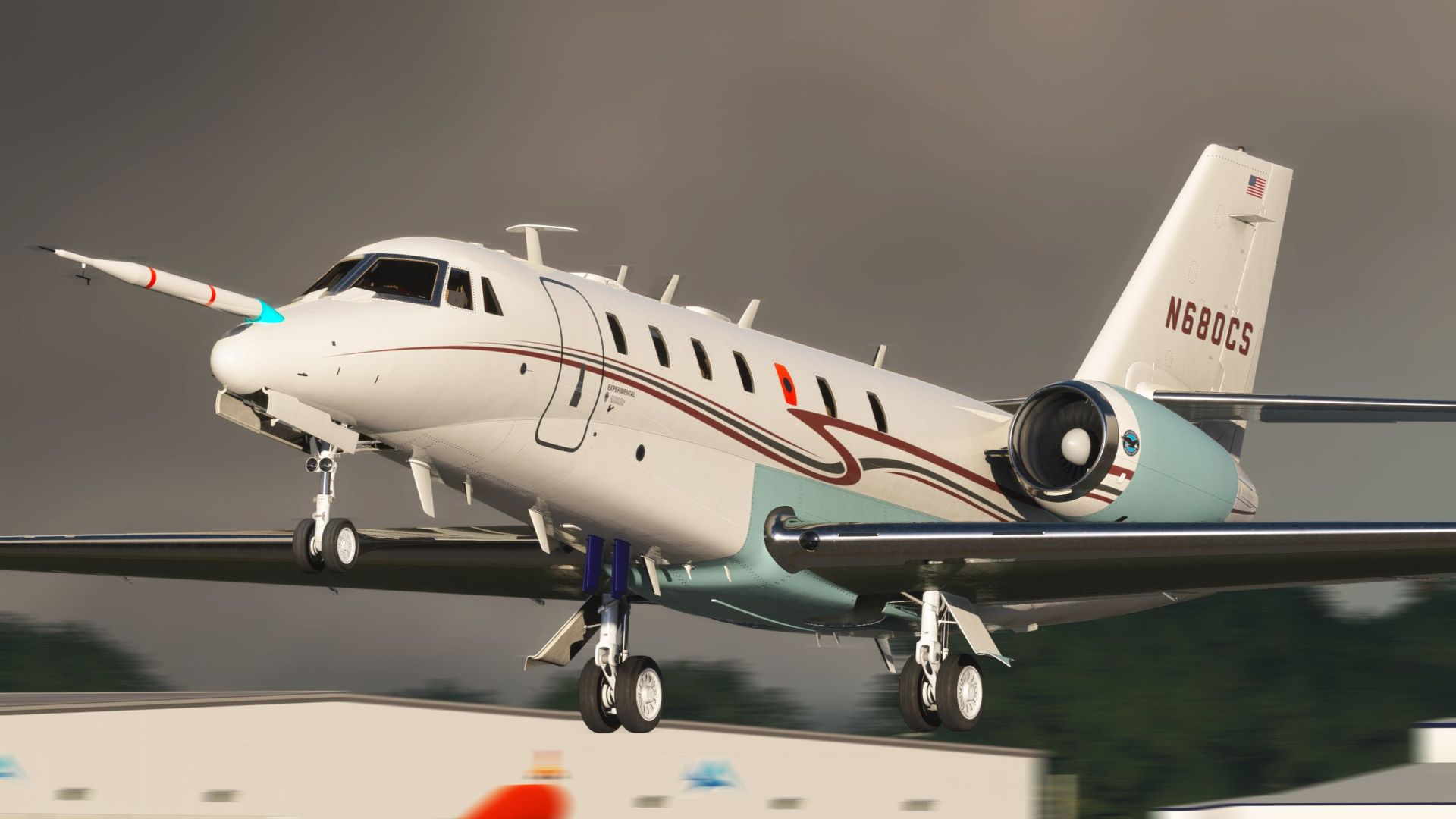 A flight simulation scene: Microsoft Flight Simulator 2024 Cessna Citation Sovereign