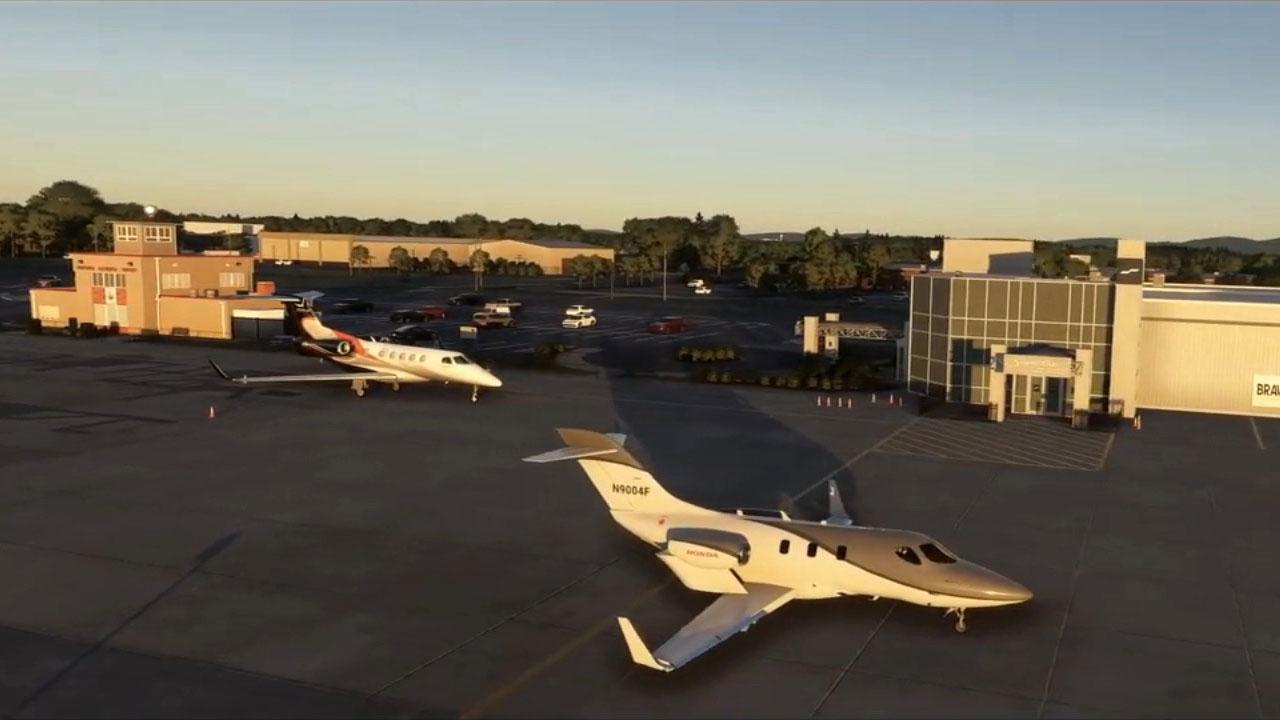 A flight simulation scene: Microsoft Flight Simulator 2024 Frederick