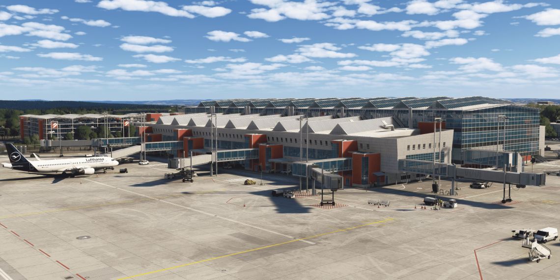 A flight simulation scene: Microsoft Flight Simulator Dresden