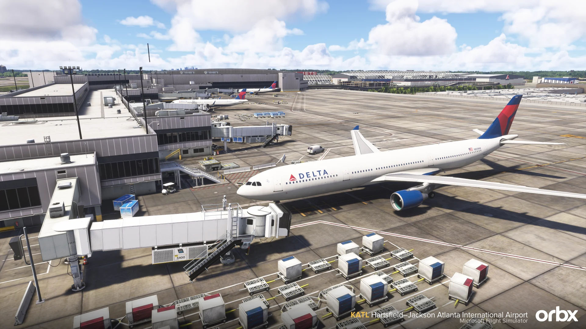 A flight simulation scene: Microsoft Flight Simulator Atlanta