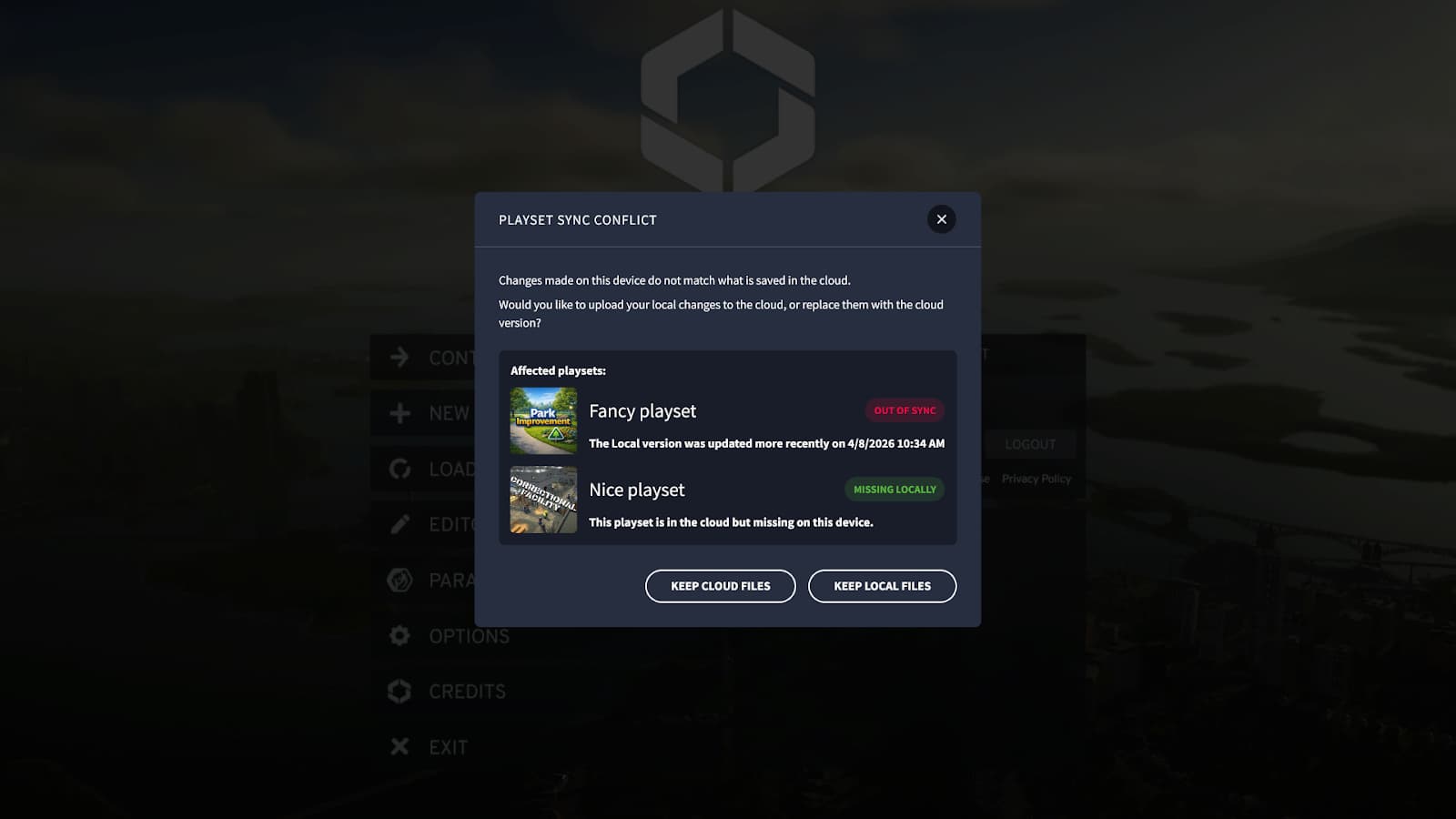 Cities Skylines 2 conflic screen