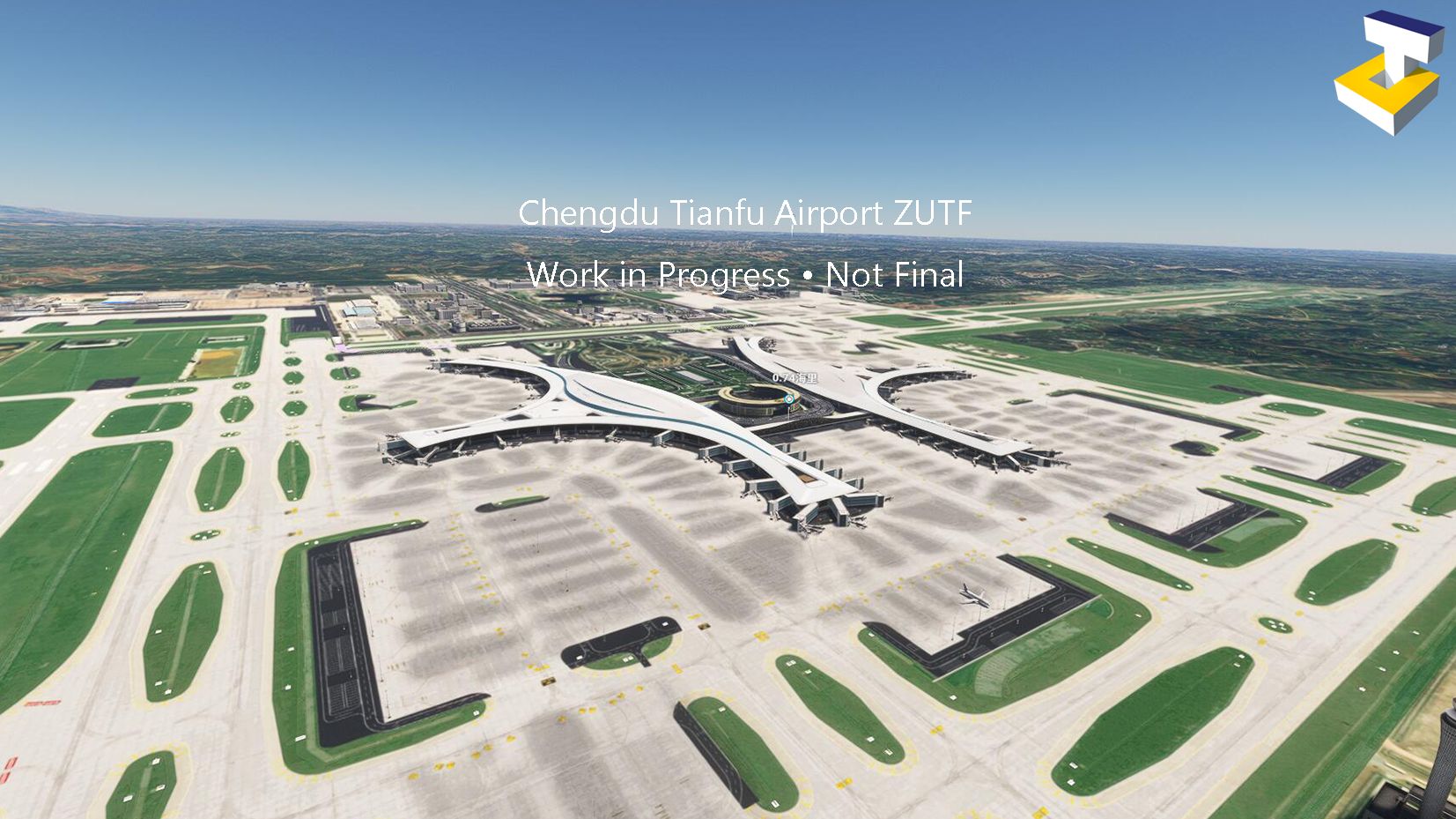 A flight simulation scene: Microsoft Flight Simulator Chengdu