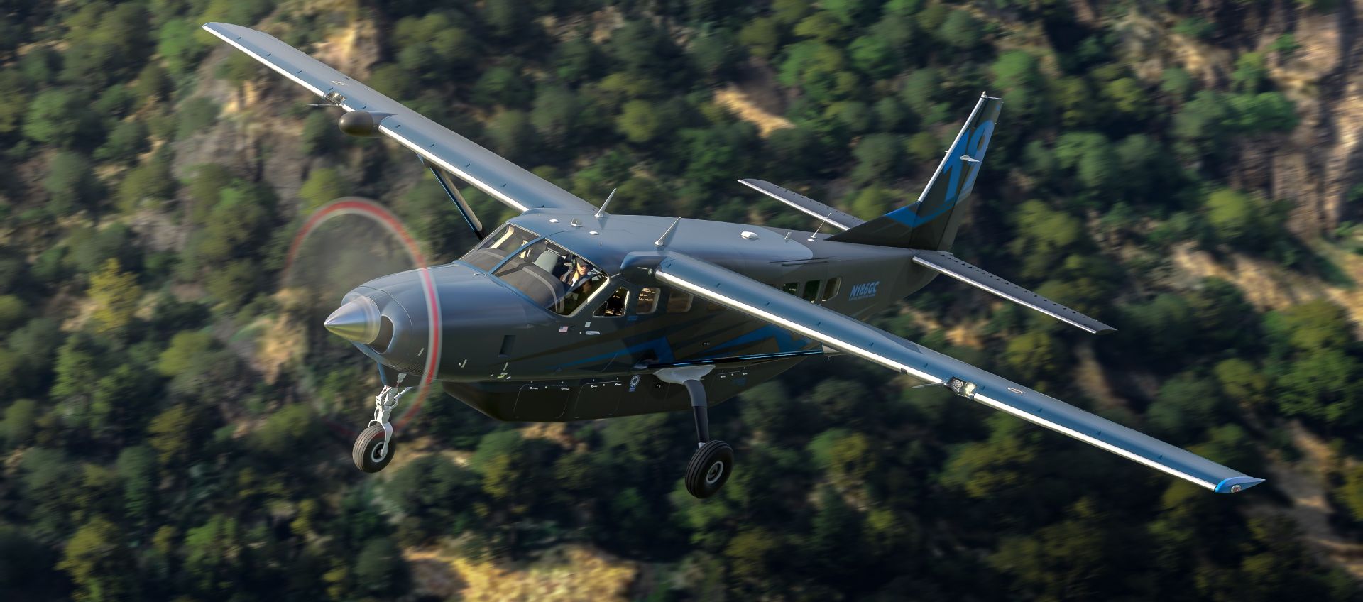 A flight simulation scene: Microsoft Flight Simulator Echo 19 Caravan