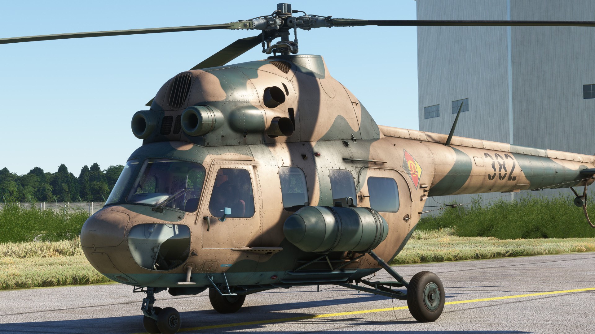 A flight similation scene: Microsoft Flight Simulator Hoplite