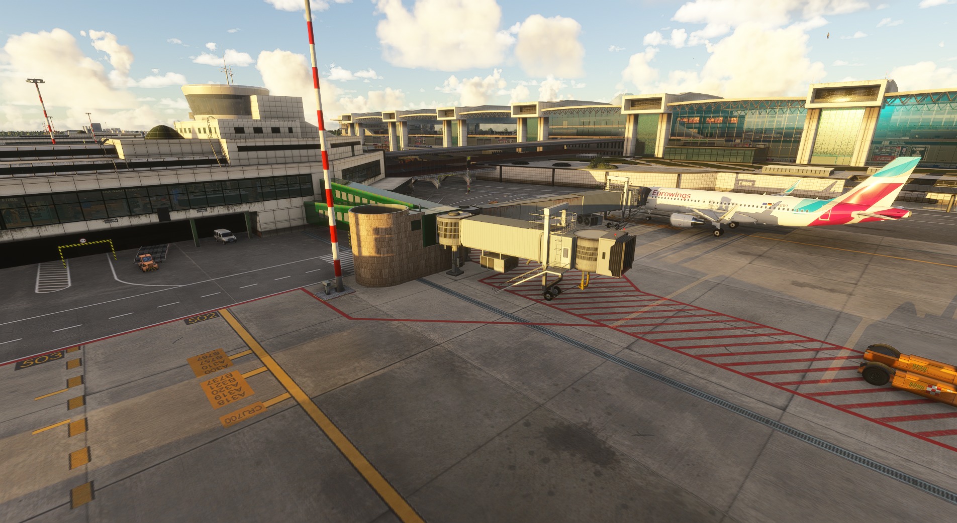 A flight simulation scene: Microsoft Flight Simulator Milan Malpensa