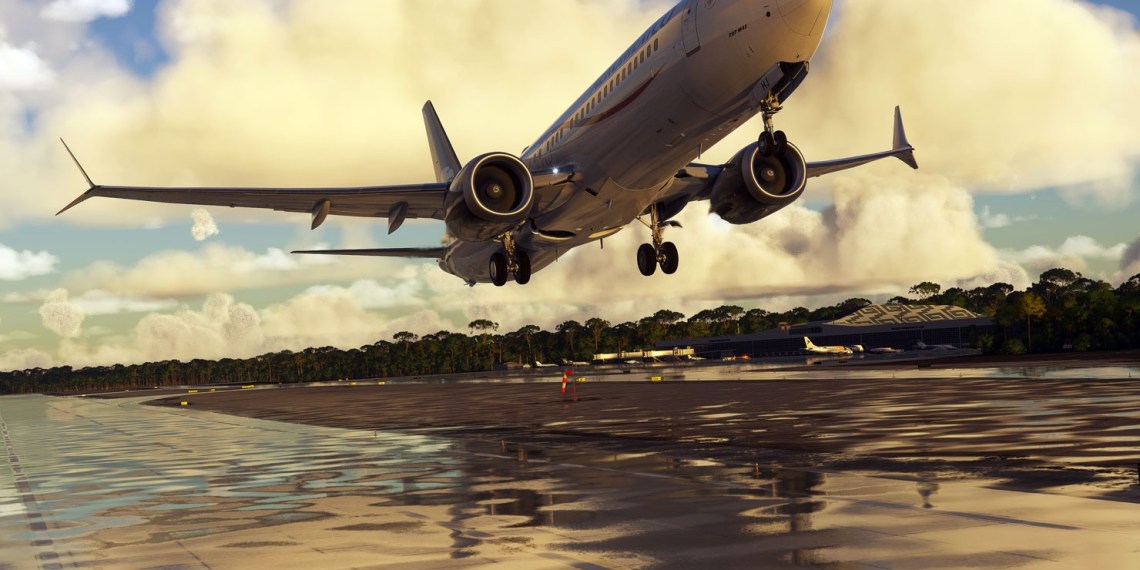 A flight simulation scene: Microsoft Flight Simulator Tulum