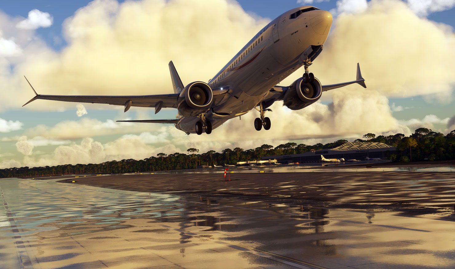 A flight simulation scene: Microsoft Flight Simulator Tulum