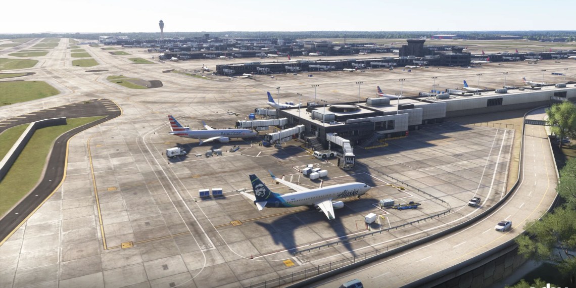 A flight simulation scene: Microsoft Flight Simulator 2024 Atlanta