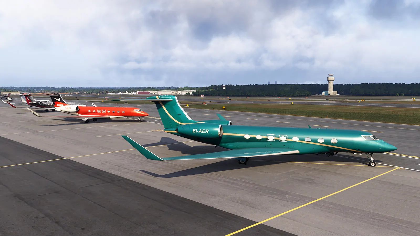 A flight simulation scene: Microsoft Flight Simulator 2024 Teterboro