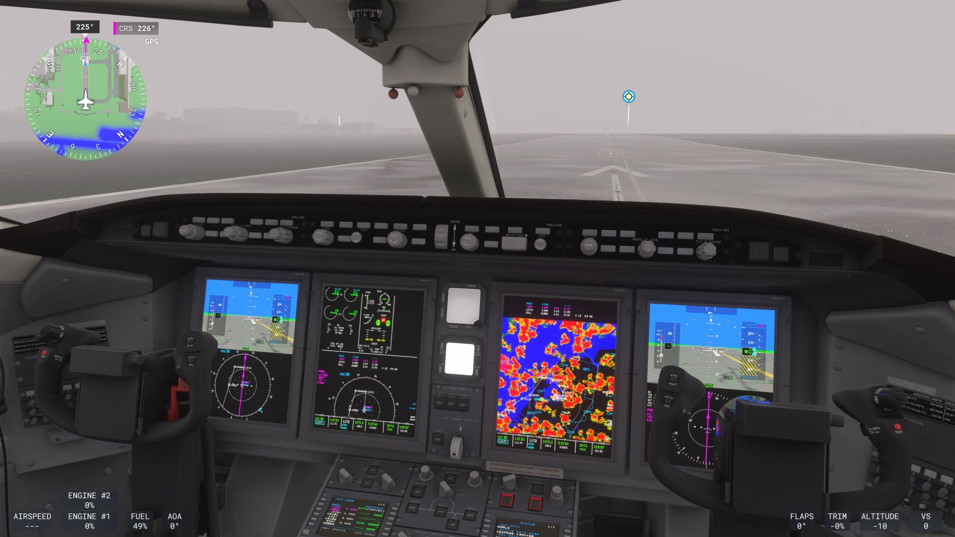 A flight simulation scene Microsoft Flight Simulator Bombardier Challenger 350