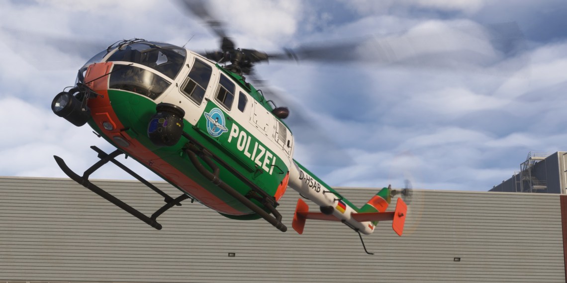 A Flight Simulation scene: Microsoft Flight Simulator MBB Bo 105