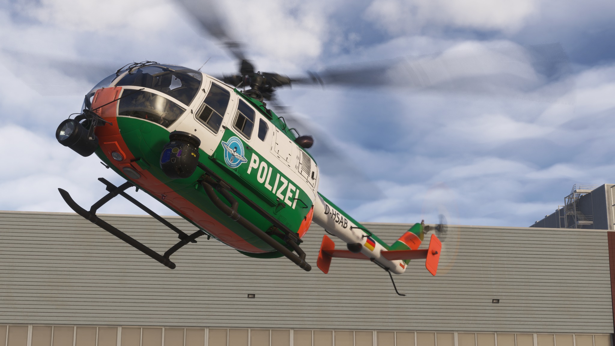 A Flight Simulation scene: Microsoft Flight Simulator MBB Bo 105