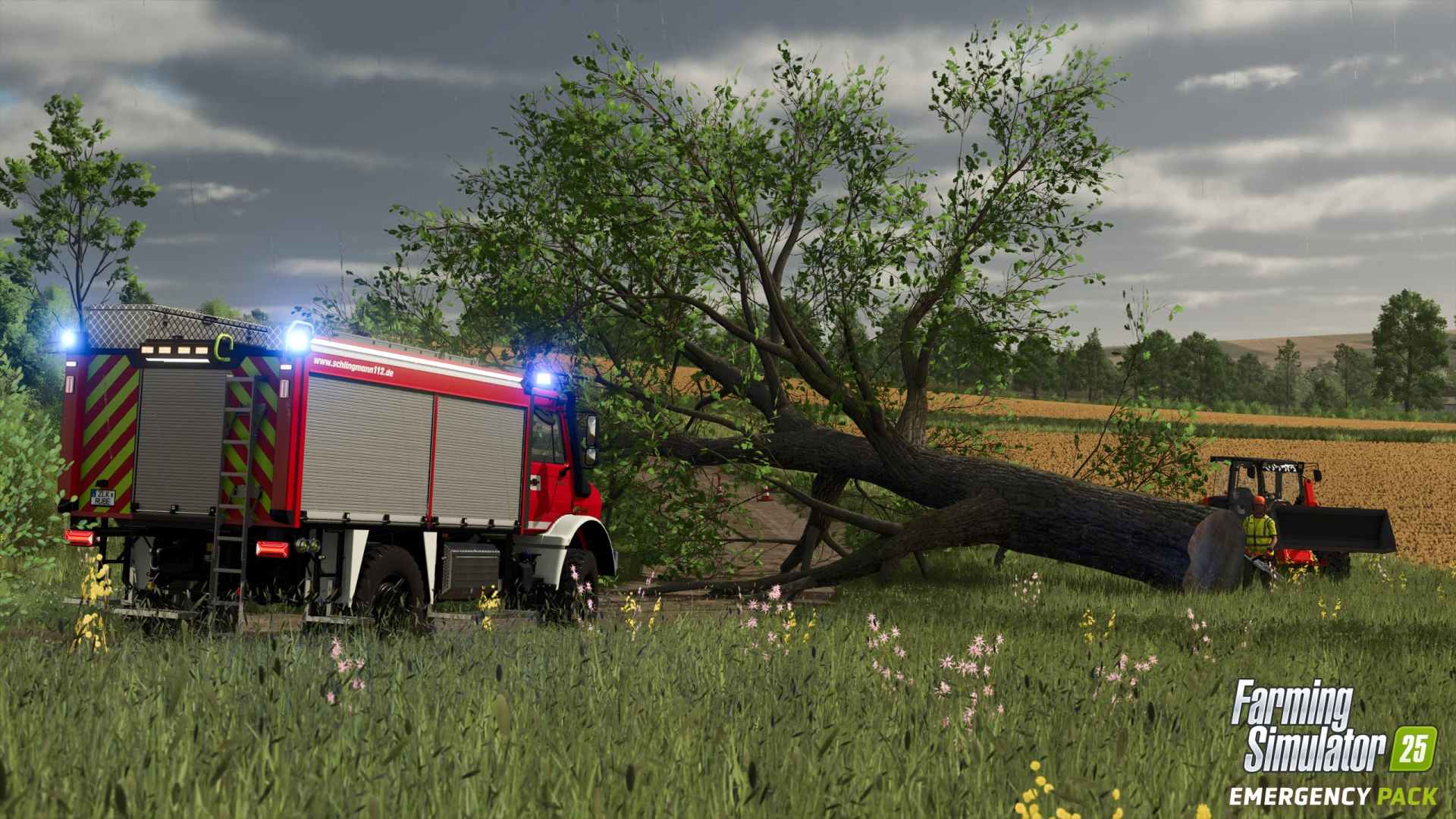 Farming Simulator 25 Emergency Pack downed tree