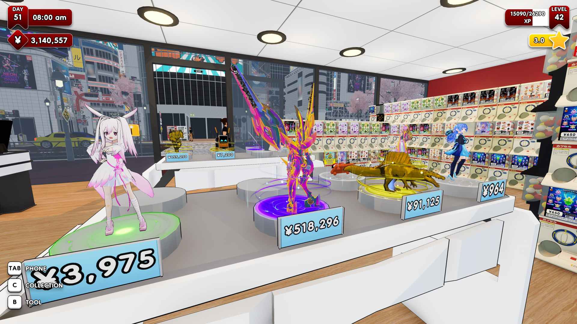 Gacha Capsule Shop Simulator - Akihabara selling figures