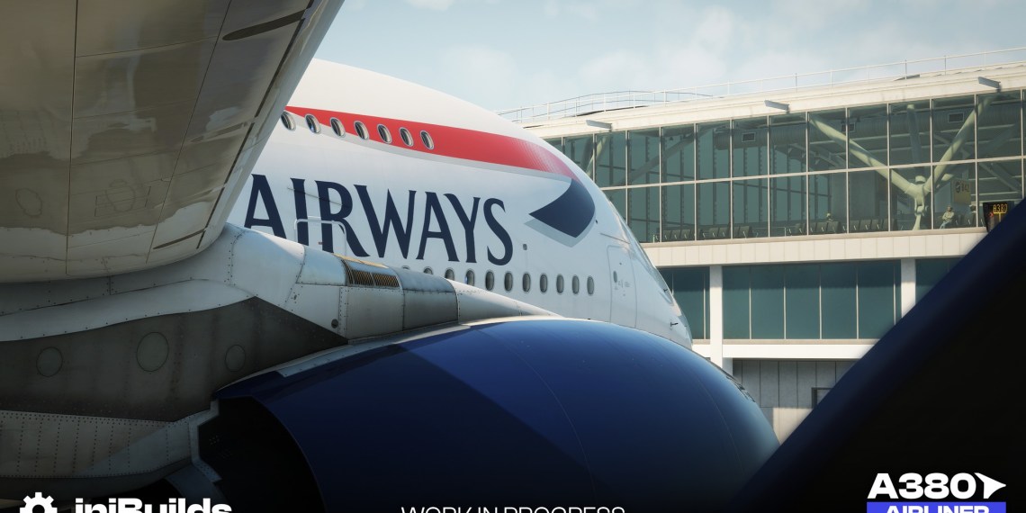 A flight simulation scene: Microsoft Flight Simulator 2024 A380