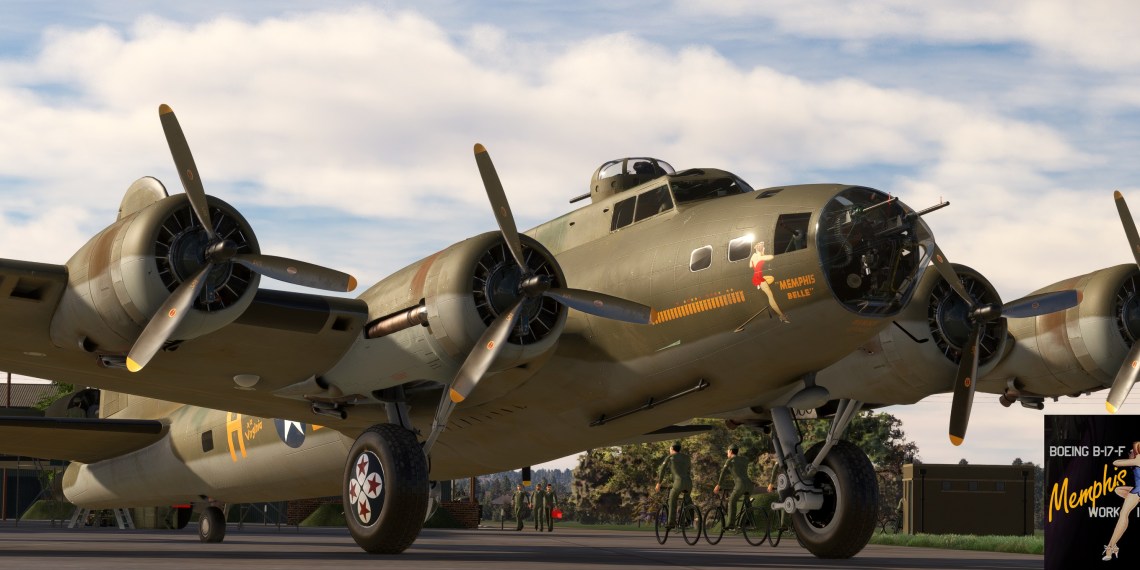 A flight simulation scene: Microsoft Flight Simulator B17