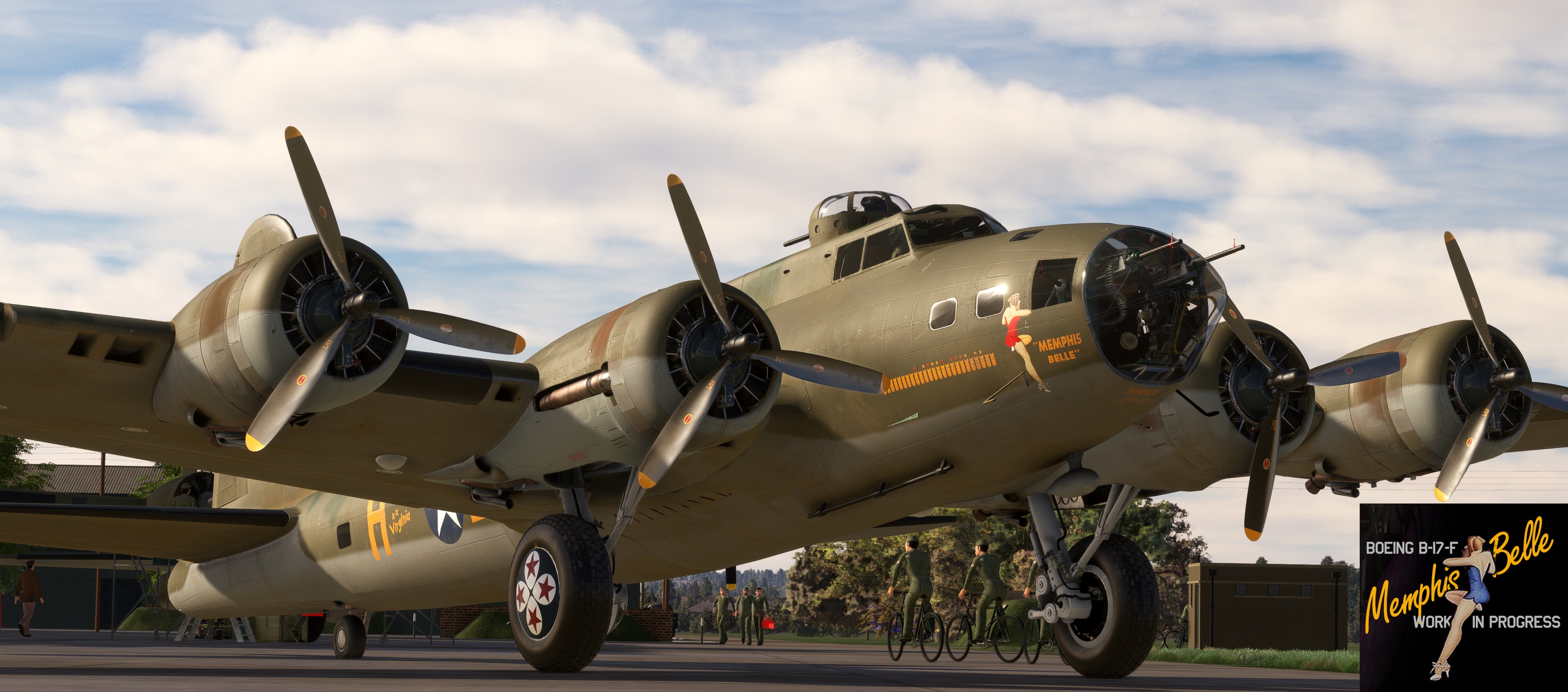 A flight simulation scene: Microsoft Flight Simulator B17