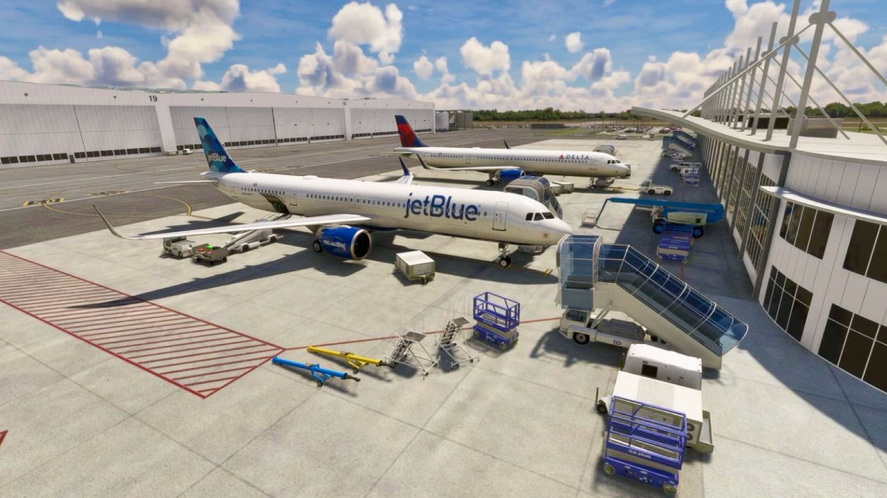 A flight simulation scene: Microsoft Flight Simulator Mobile