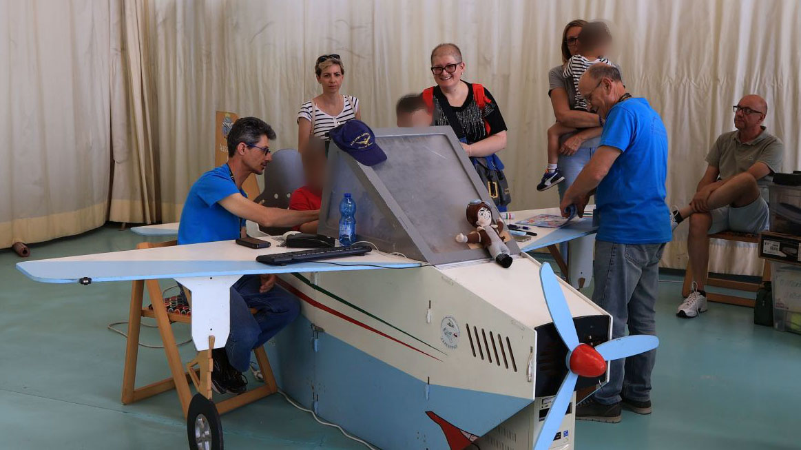 Children Enjoying a Flight Simulator