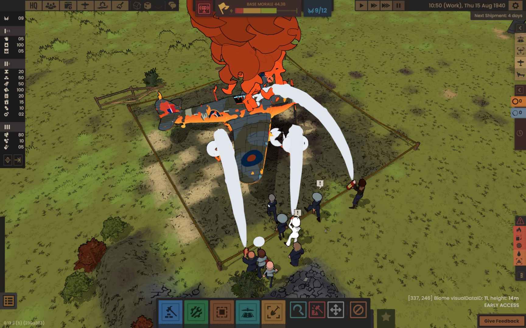 Ground of Aces fighting fire