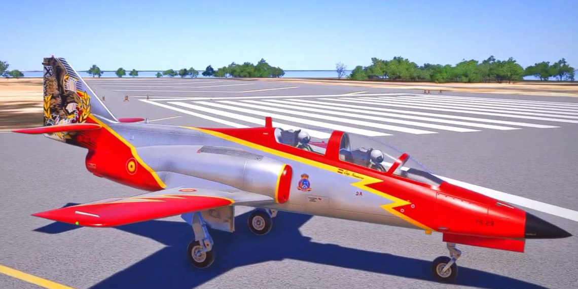A flight simulation scene: CASA C-101 Aviojet