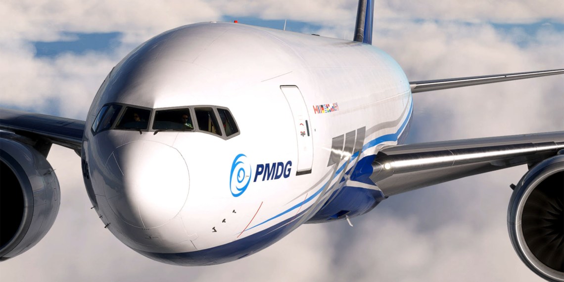 A flight Simulation scene: Microsoft Flight Simulator 2024 PMDG 777F PS5
