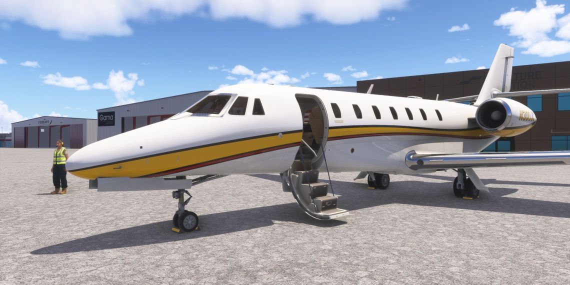 A flight simulation scene: Microsoft Flight Simulator 2024 Teterboro