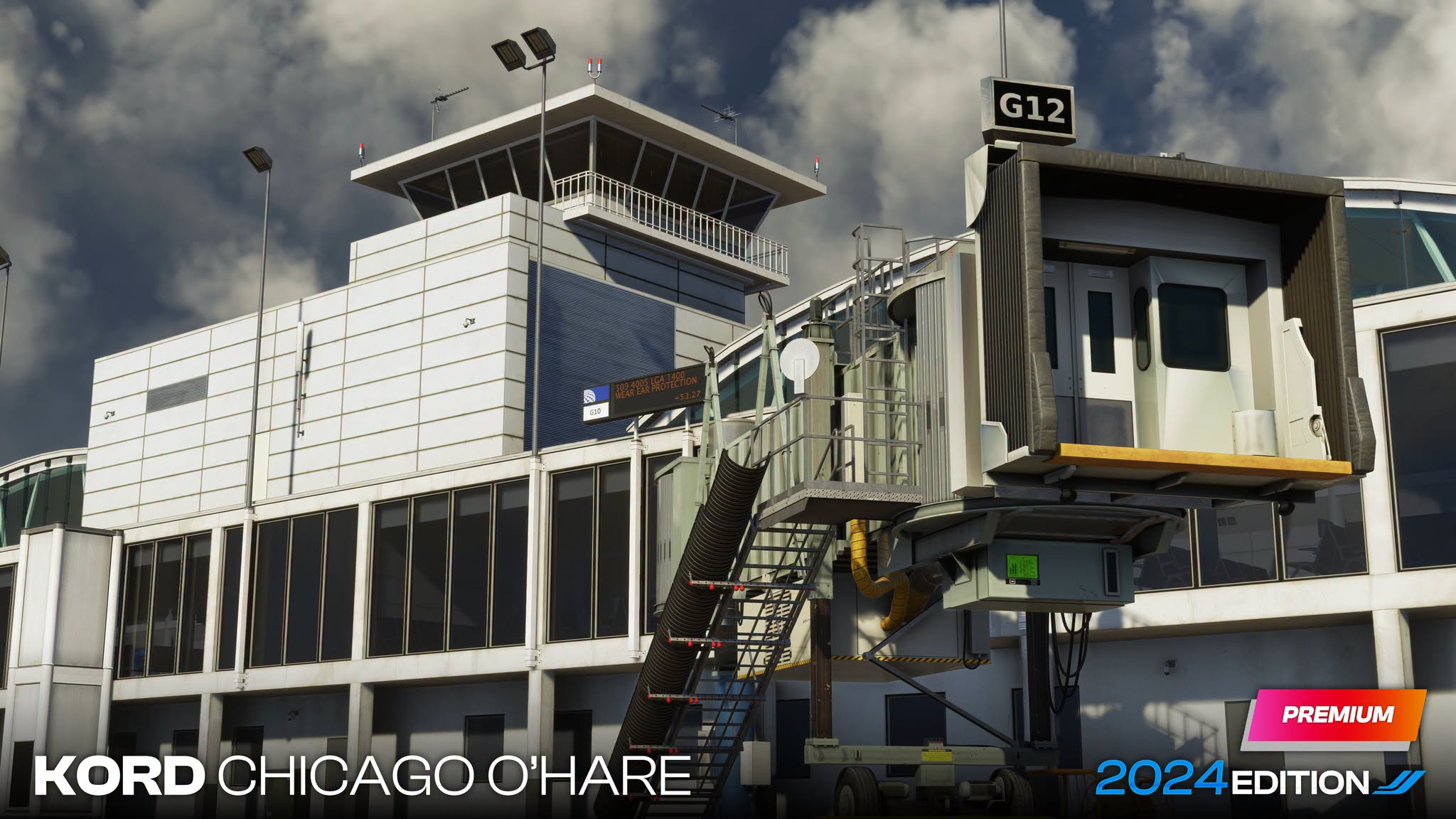 A flight simulation scene: Microsoft Flight Simulator Chicago